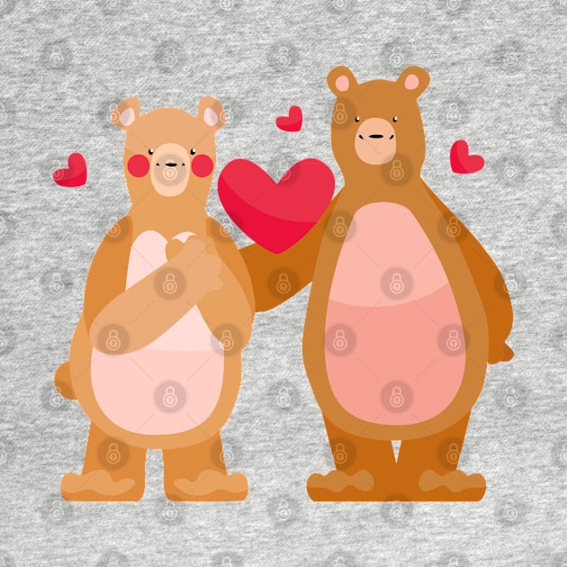 Bear Couple Cute by Mako Design 